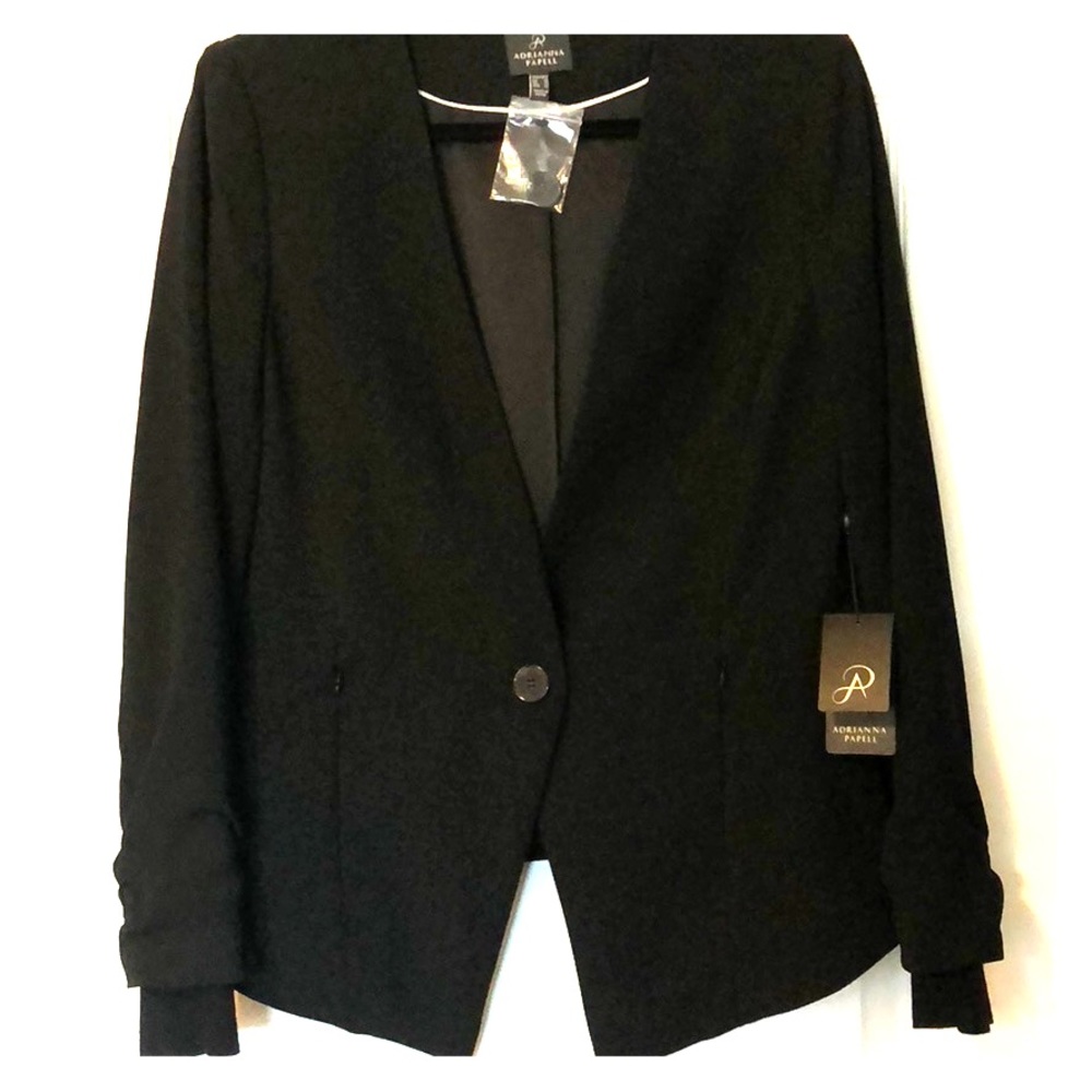 Adrianna Papell Black One Button Blazer